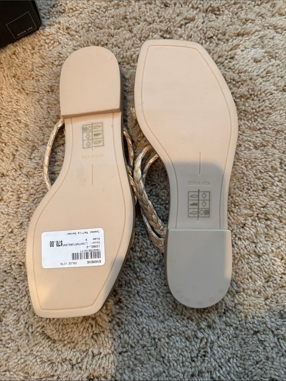 Dolce Vita Braided Snake-Print Slide Sandals in Tan and Pink -NWT - Picture 3 of 3